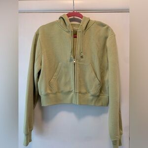 No boundaries Green Cropped Hoodie zip up NWT size medium